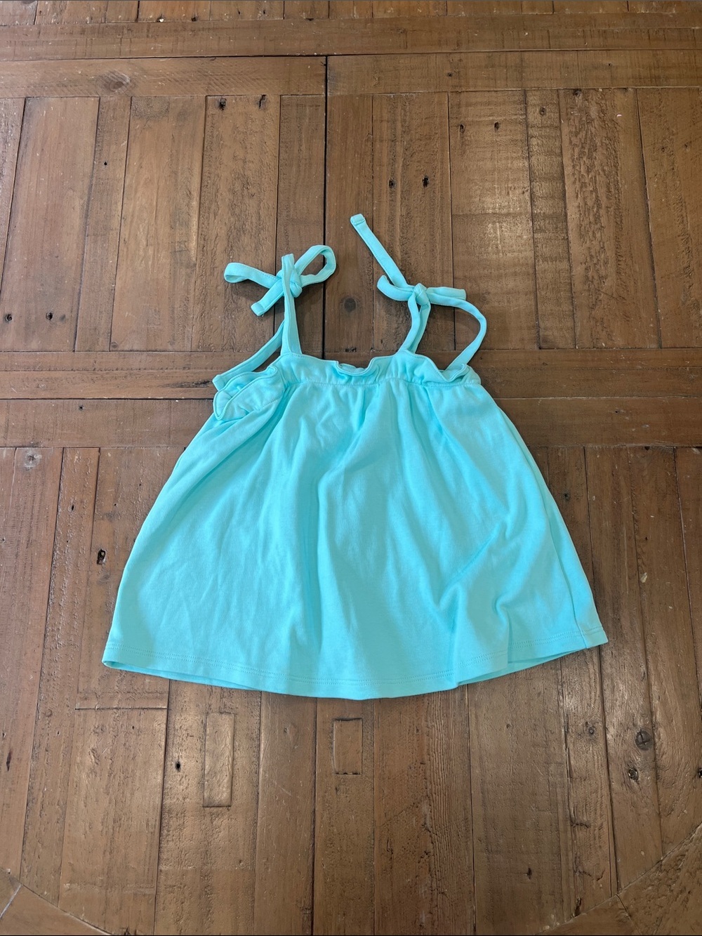 The Beaufort bonnet company little linney tie shoulder top girls 6 aqua nwot